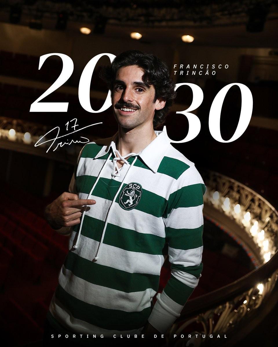 华体会官方-官方：26岁葡萄牙国脚特林康与葡萄牙体育续约至2030年