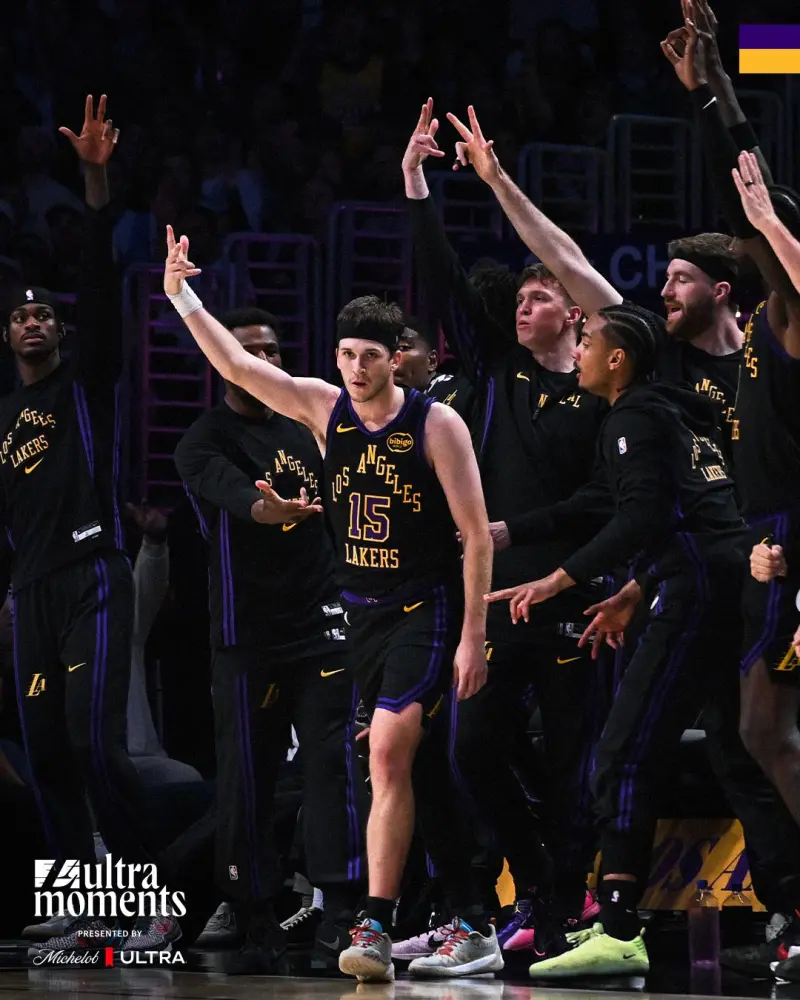 继续北伐！湖人官方Ins分享昨日战胜森林狼的赛场照